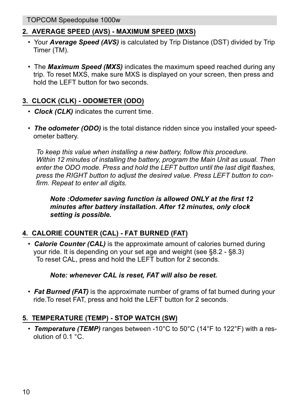 Topcom Speedopulse 1000W User Manual | Page 10 / 88