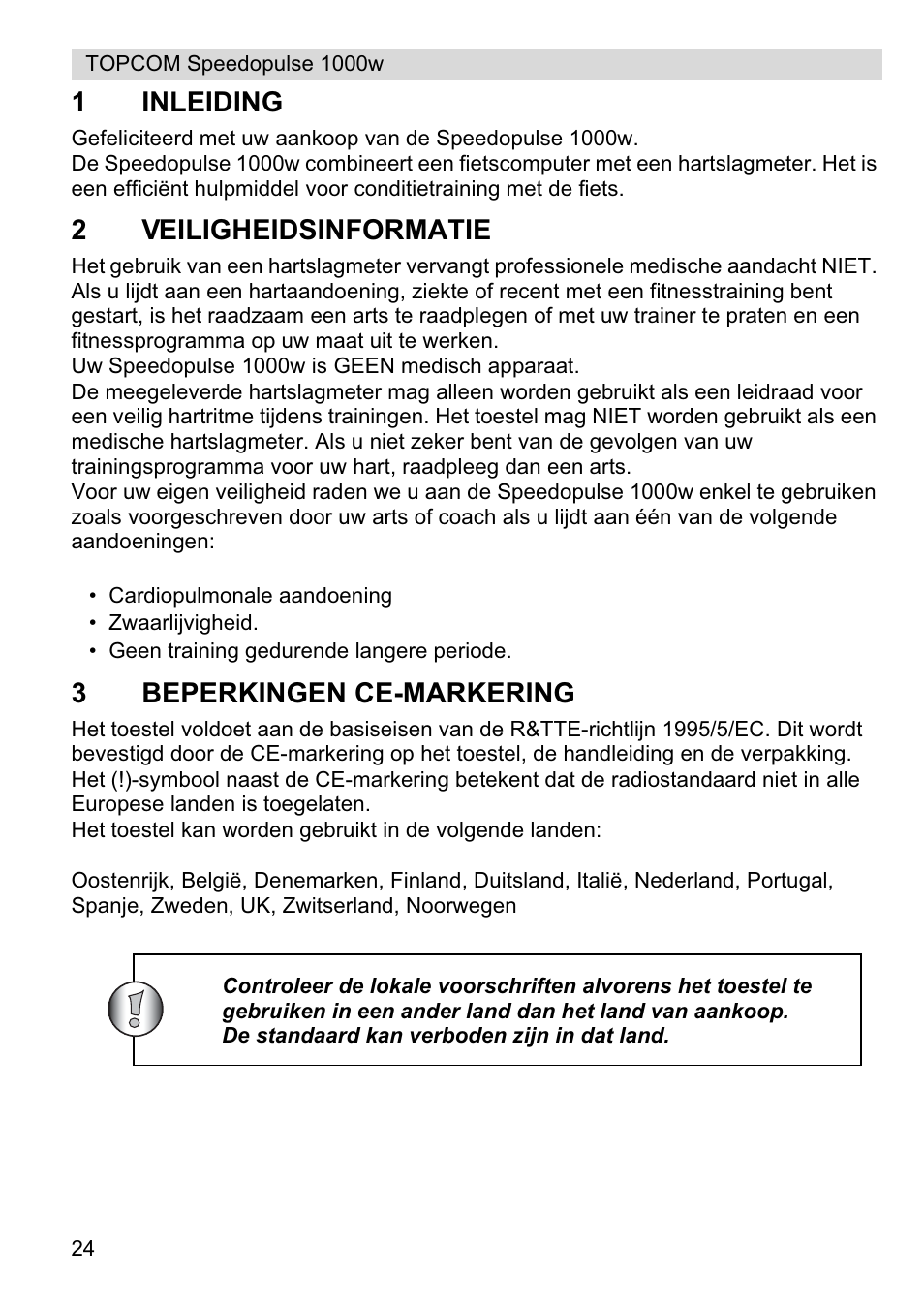 Topcom Speedopulse 1000W User Manual | Page 24 / 88