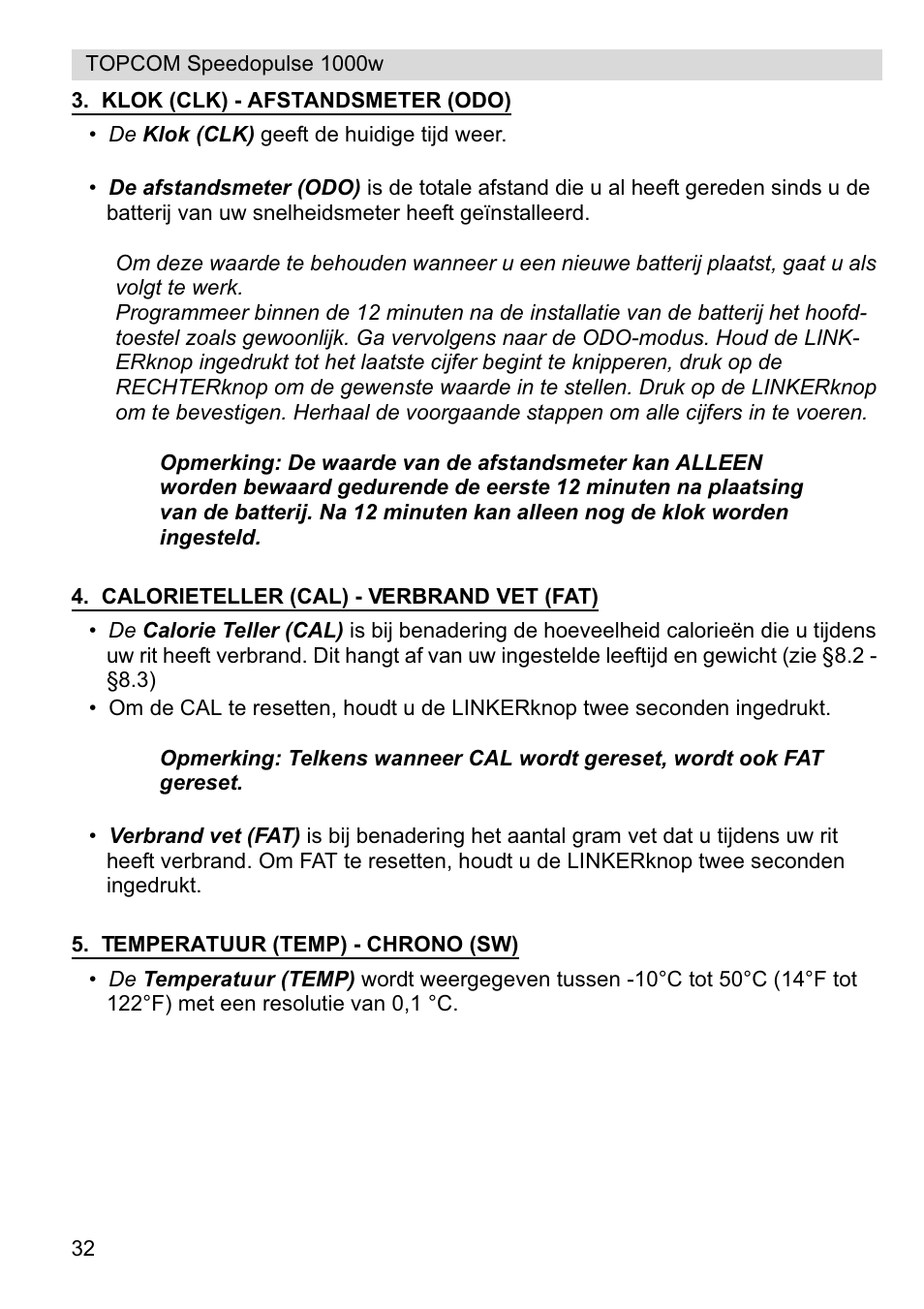 Topcom Speedopulse 1000W User Manual | Page 32 / 88