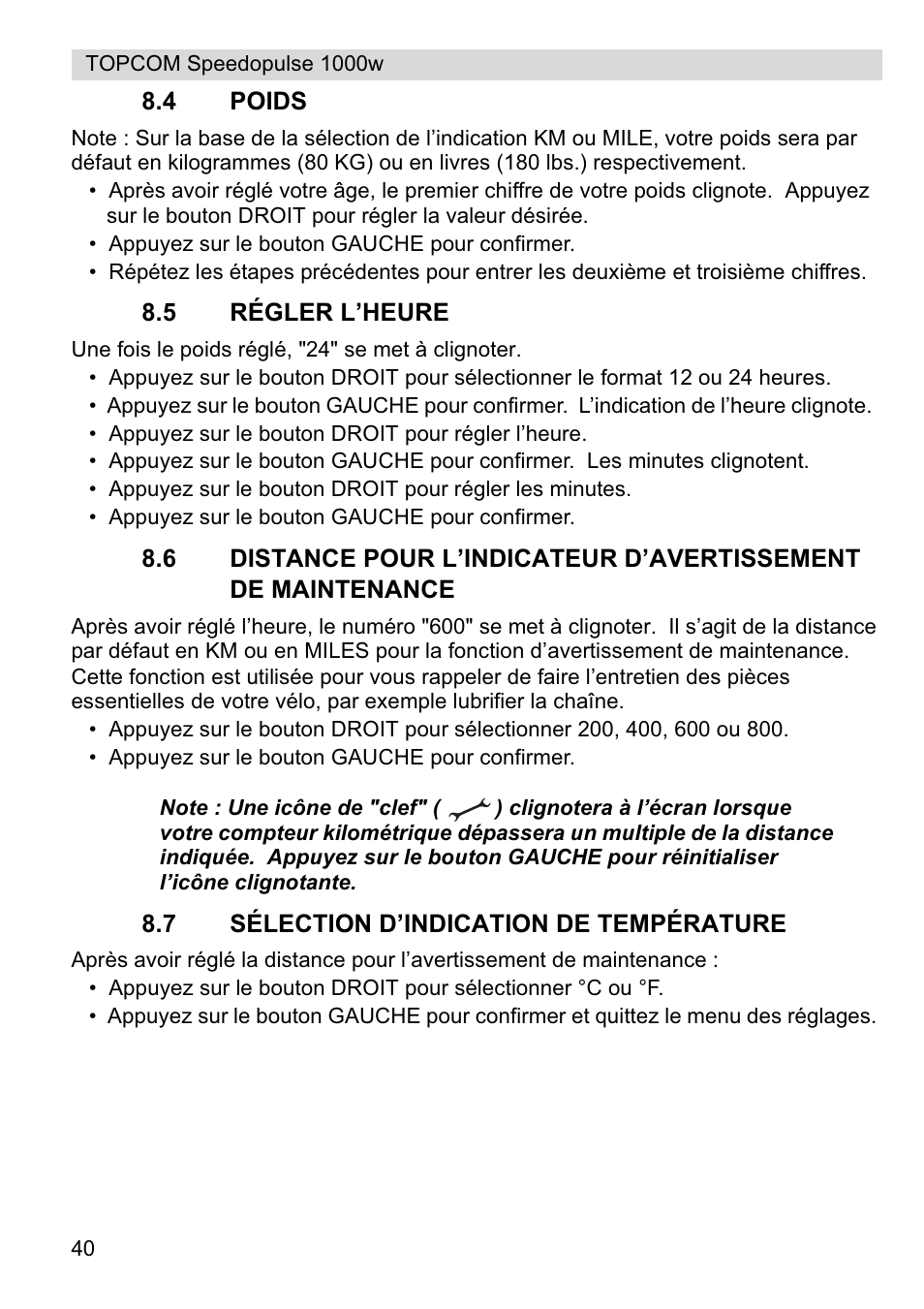 Topcom Speedopulse 1000W User Manual | Page 40 / 88