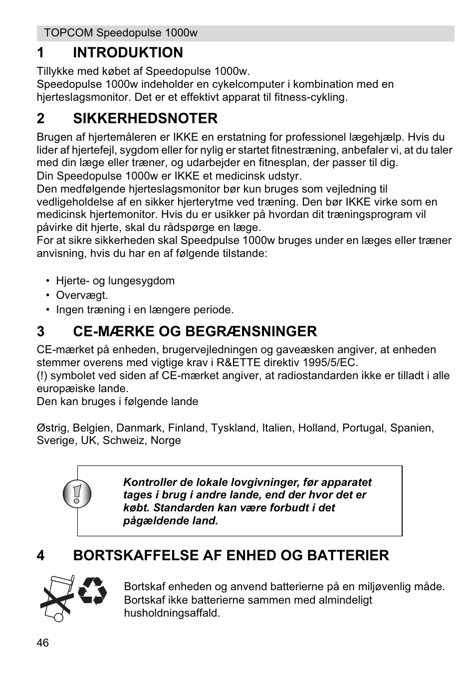 Topcom Speedopulse 1000W User Manual | Page 46 / 88