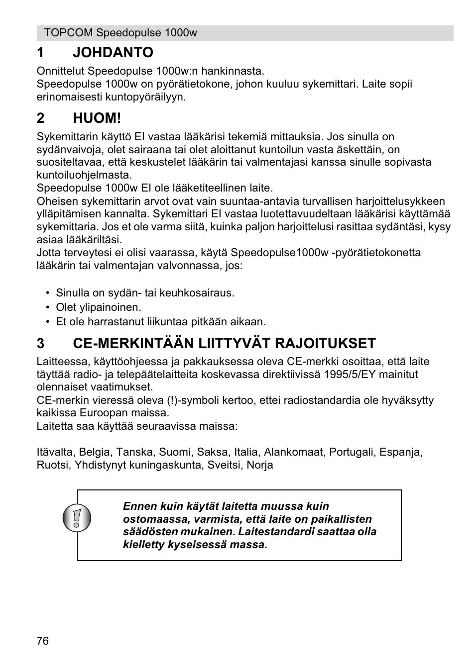 Topcom Speedopulse 1000W User Manual | Page 76 / 88