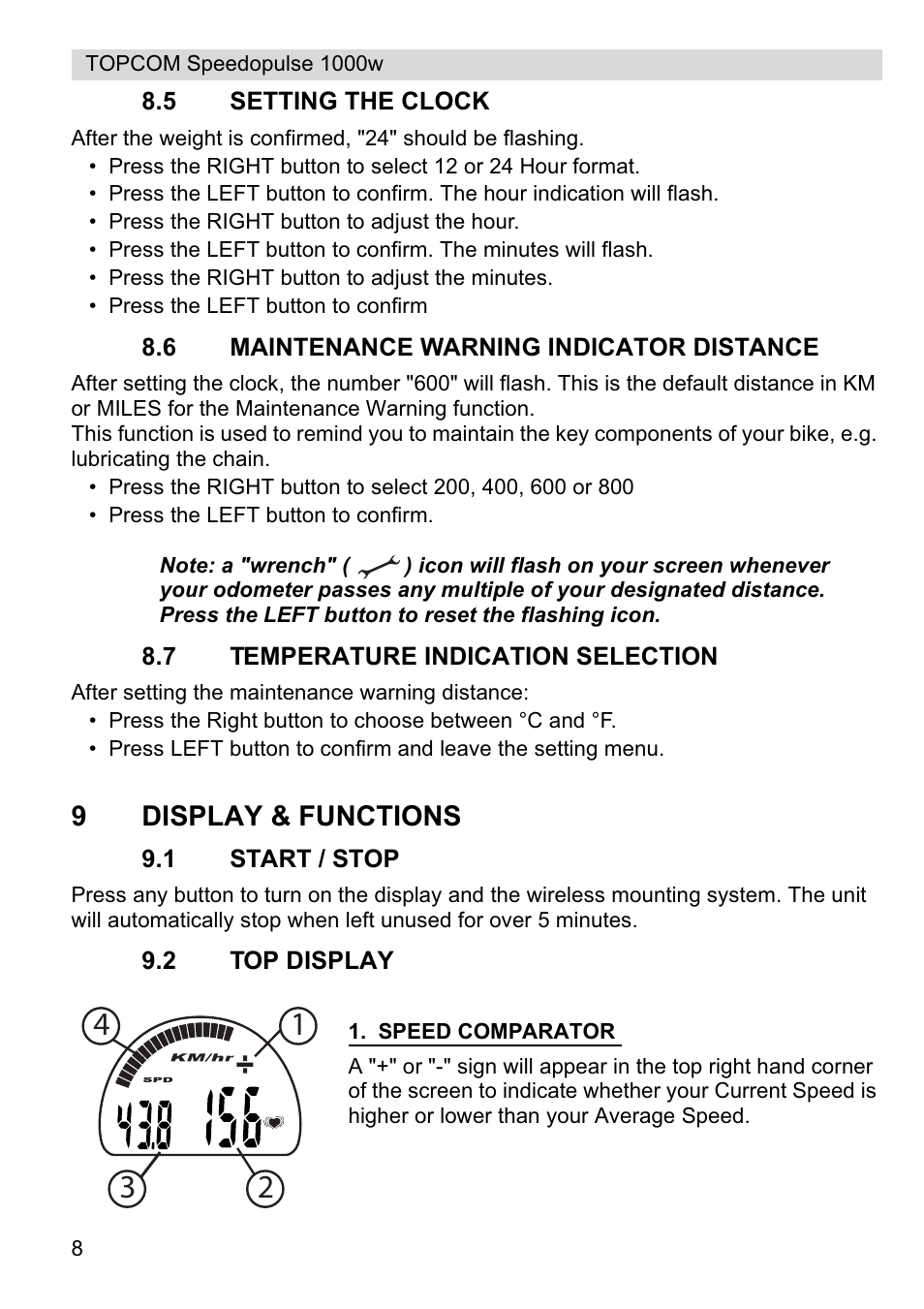 Topcom Speedopulse 1000W User Manual | Page 8 / 88