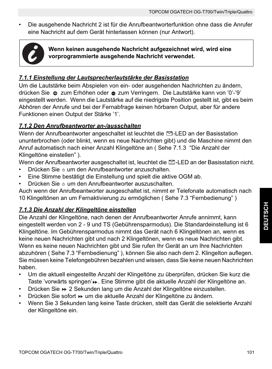 Topcom OG-T700 User Manual | Page 101 / 112