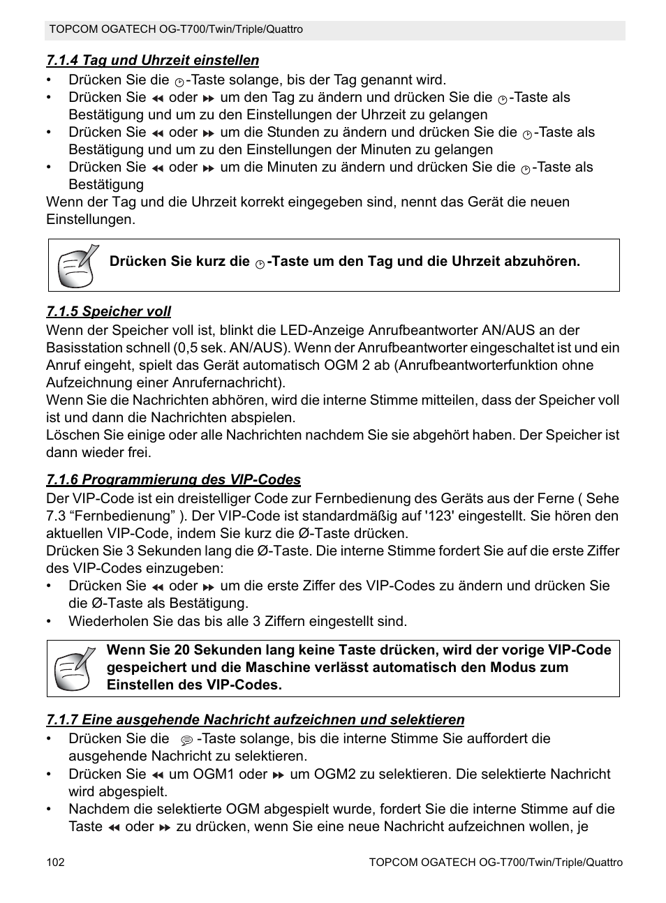 Topcom OG-T700 User Manual | Page 102 / 112