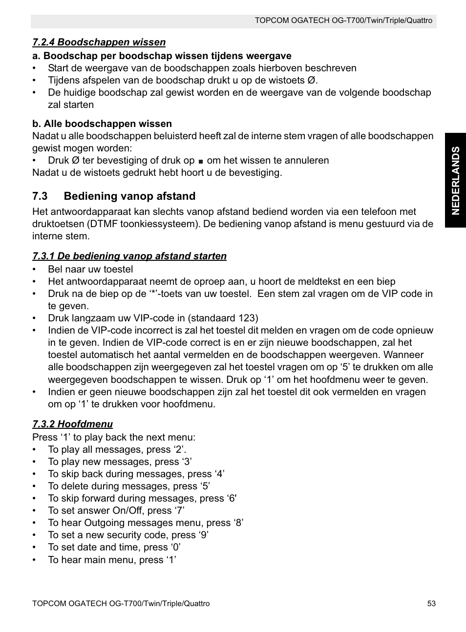 Topcom OG-T700 User Manual | Page 53 / 112