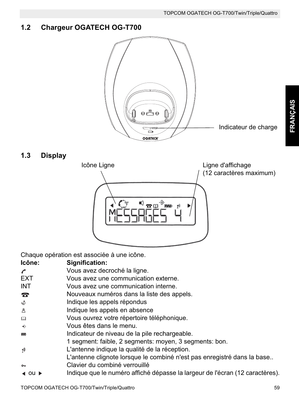 Topcom OG-T700 User Manual | Page 59 / 112