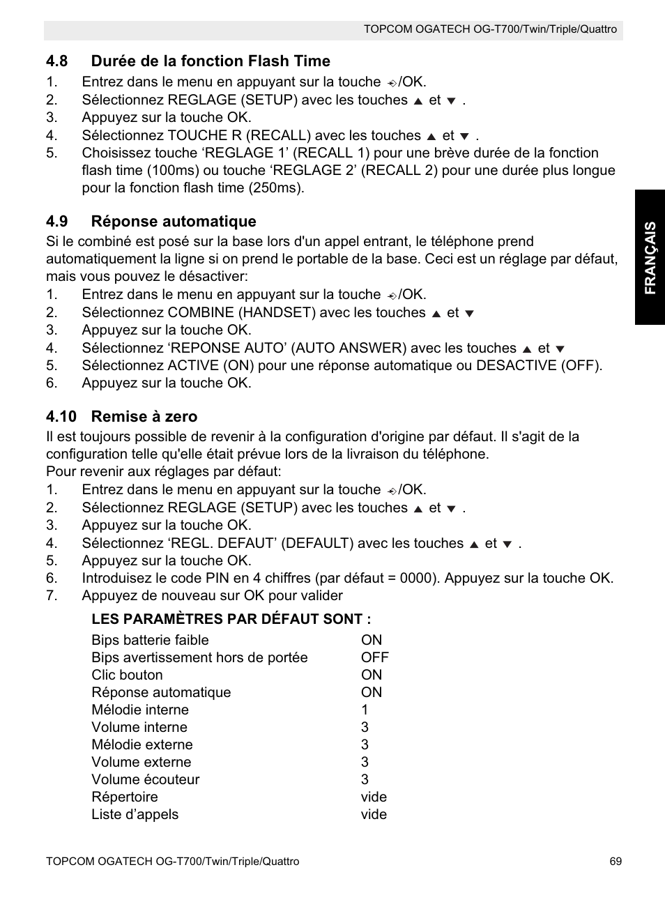 Topcom OG-T700 User Manual | Page 69 / 112