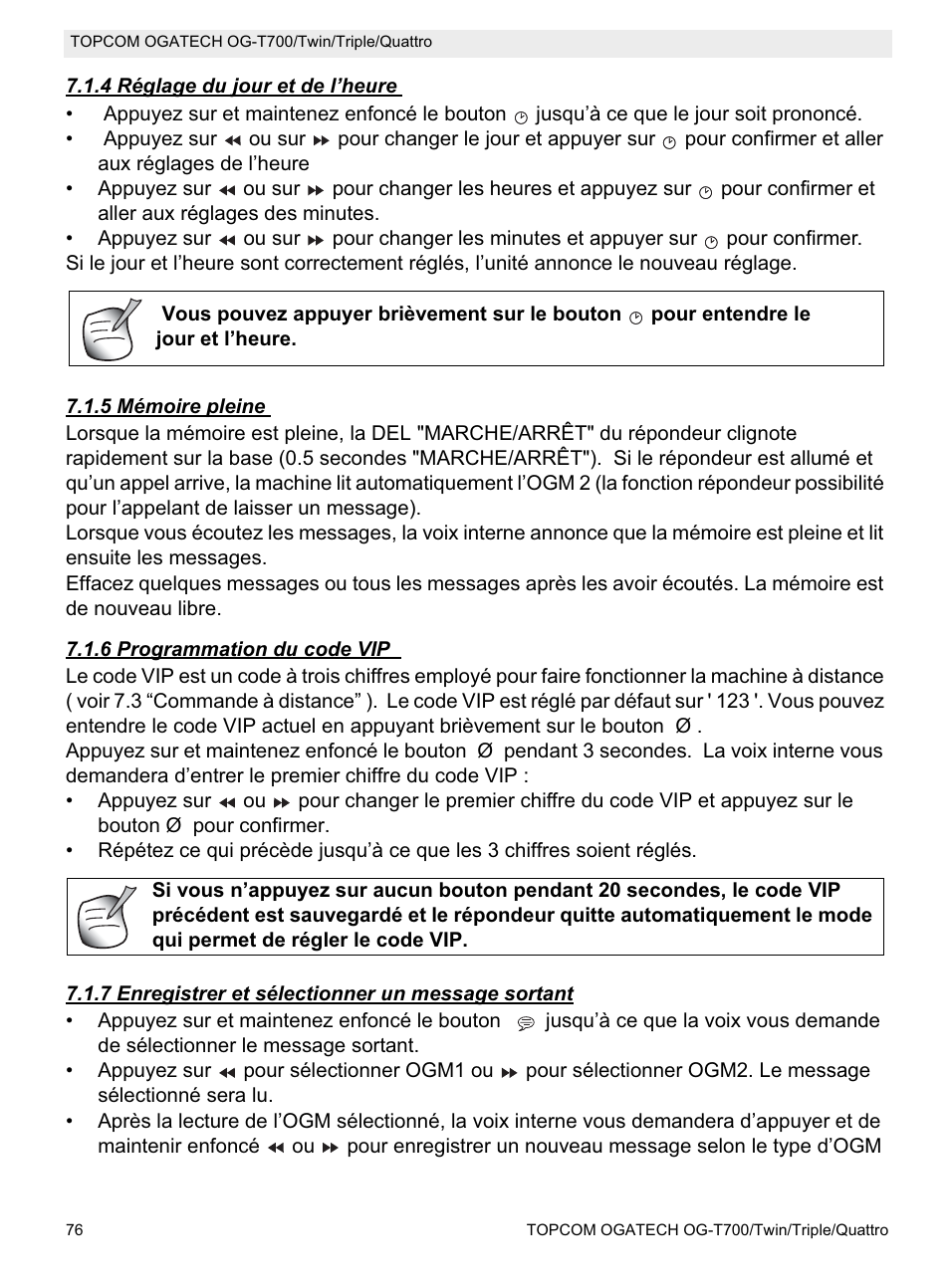 Topcom OG-T700 User Manual | Page 76 / 112