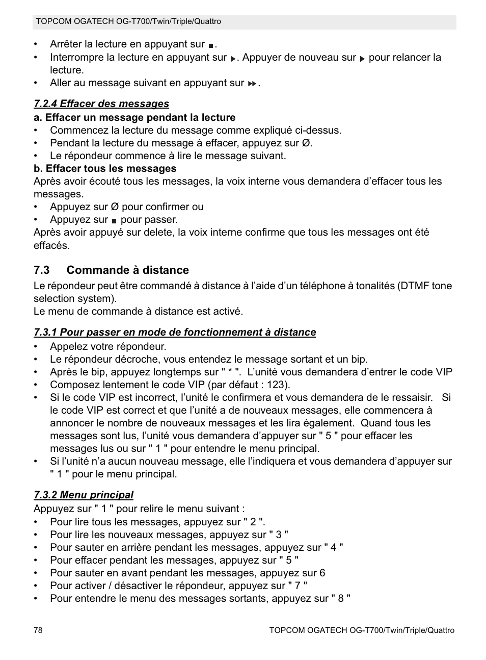 Topcom OG-T700 User Manual | Page 78 / 112
