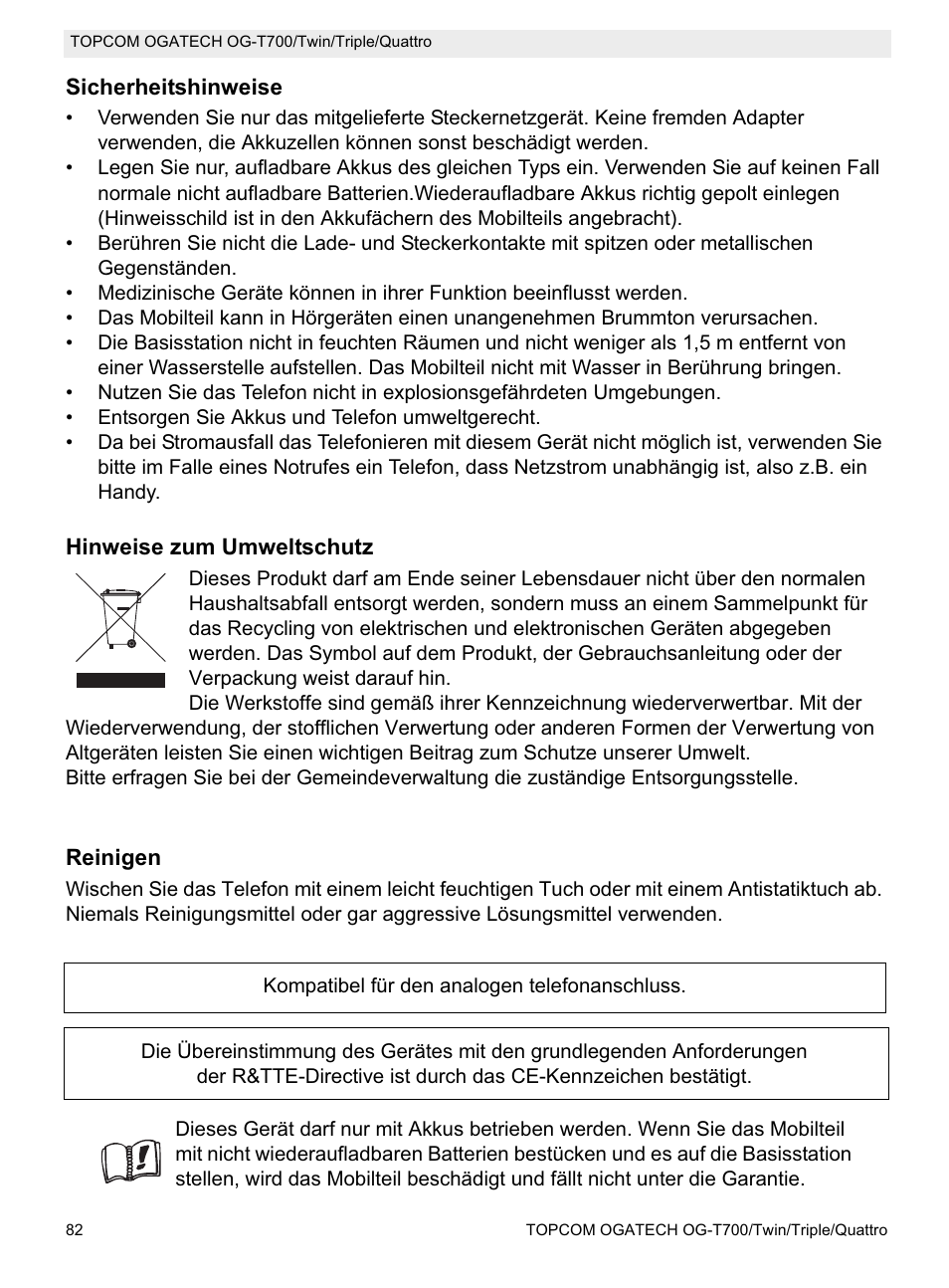 Topcom OG-T700 User Manual | Page 82 / 112