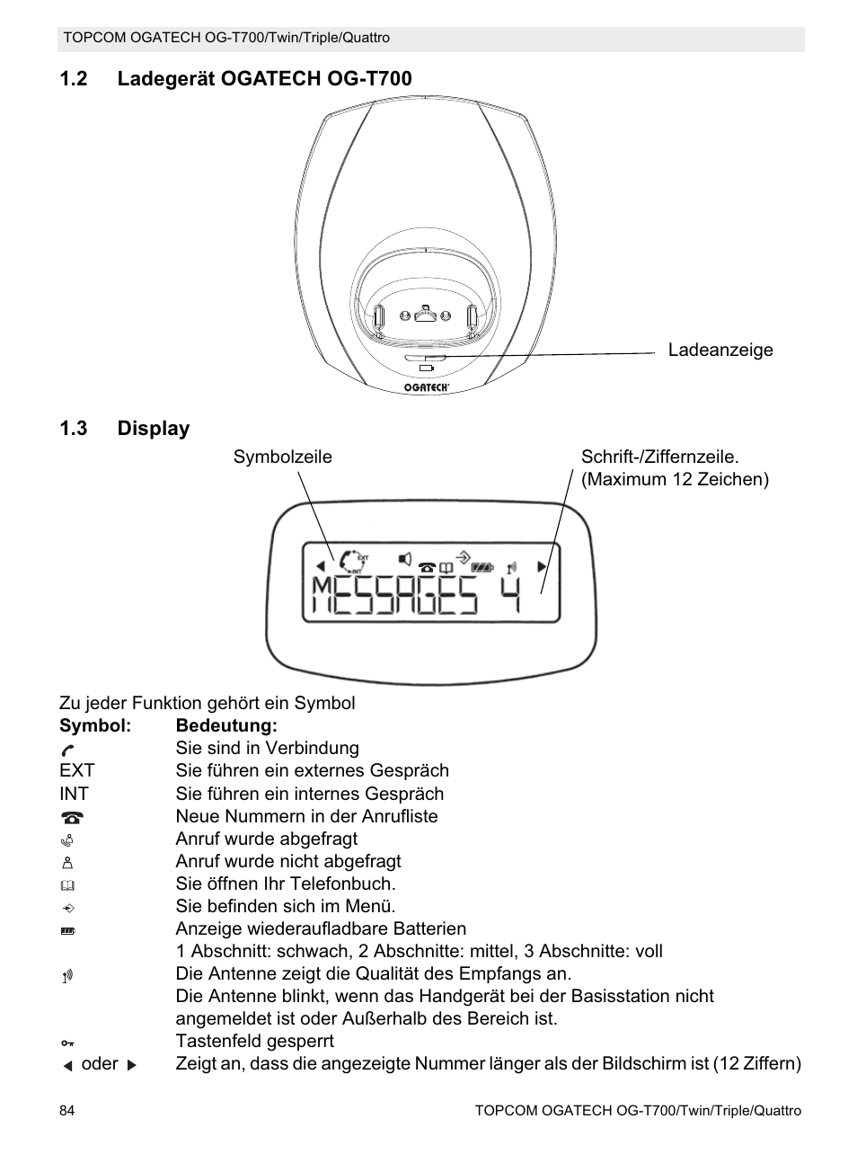 Topcom OG-T700 User Manual | Page 84 / 112