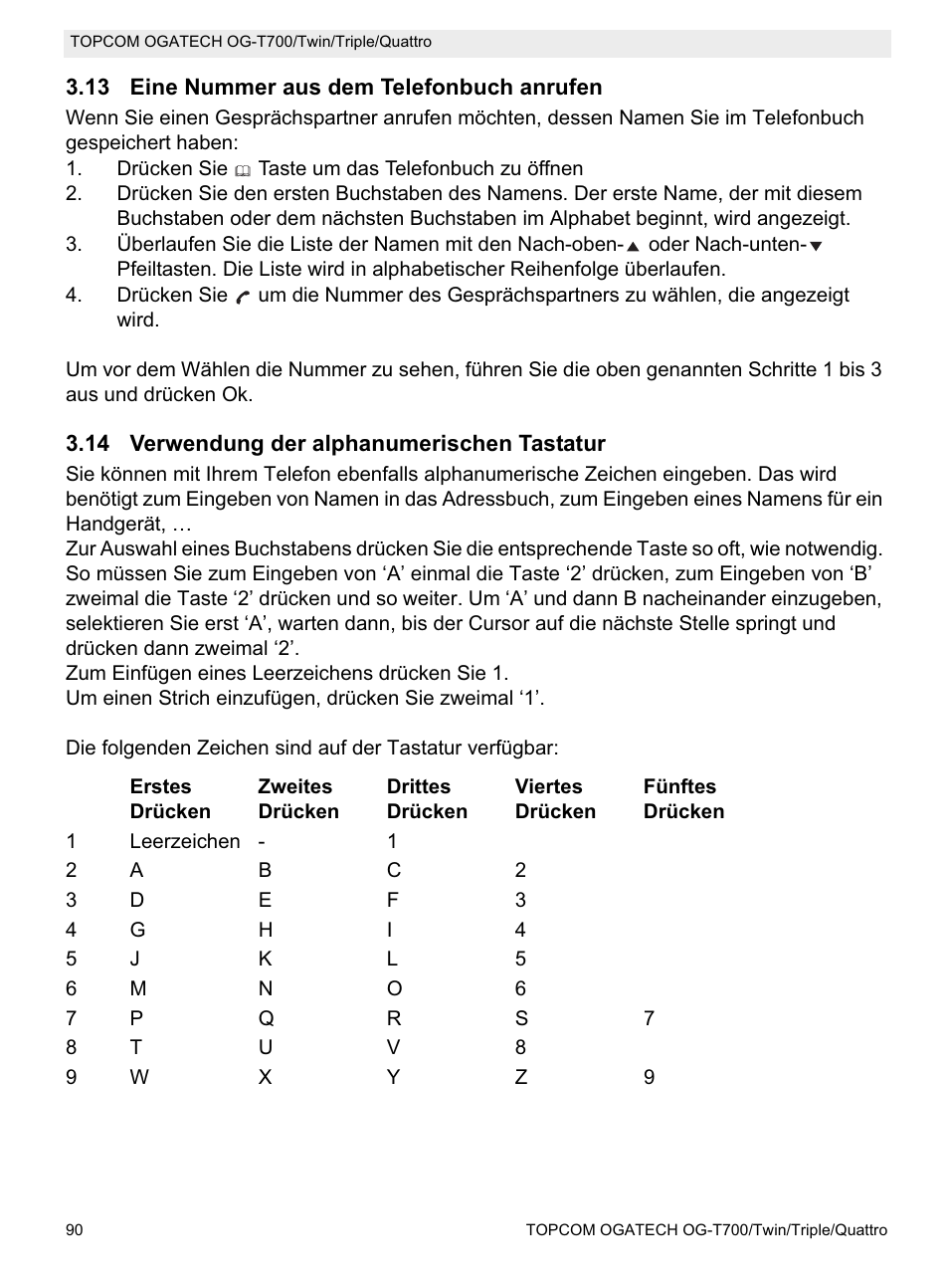 Topcom OG-T700 User Manual | Page 90 / 112