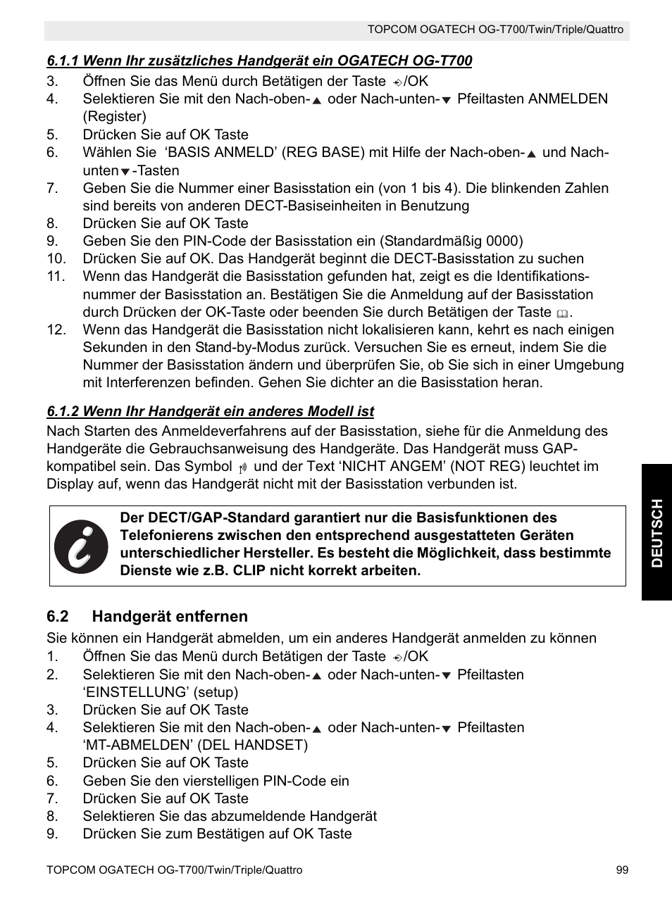 Topcom OG-T700 User Manual | Page 99 / 112