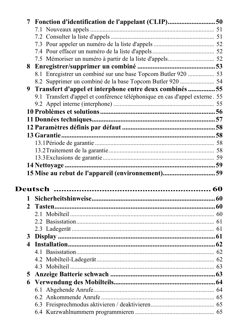 Topcom BUTLER 920 User Manual | Page 6 / 100