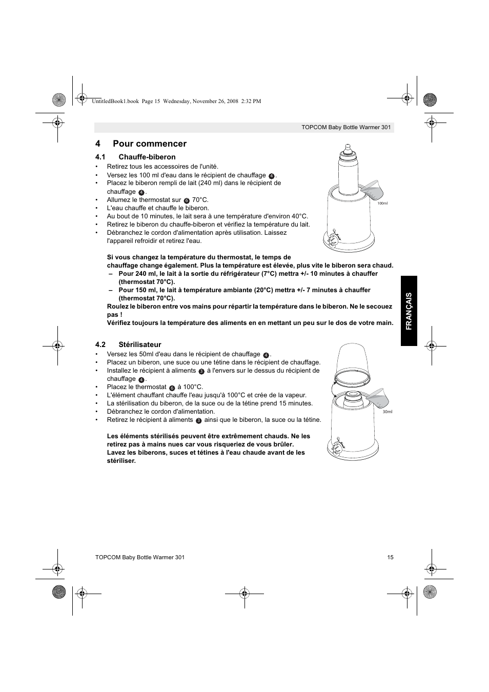 4pour commencer | Topcom 301 User Manual | Page 15 / 84