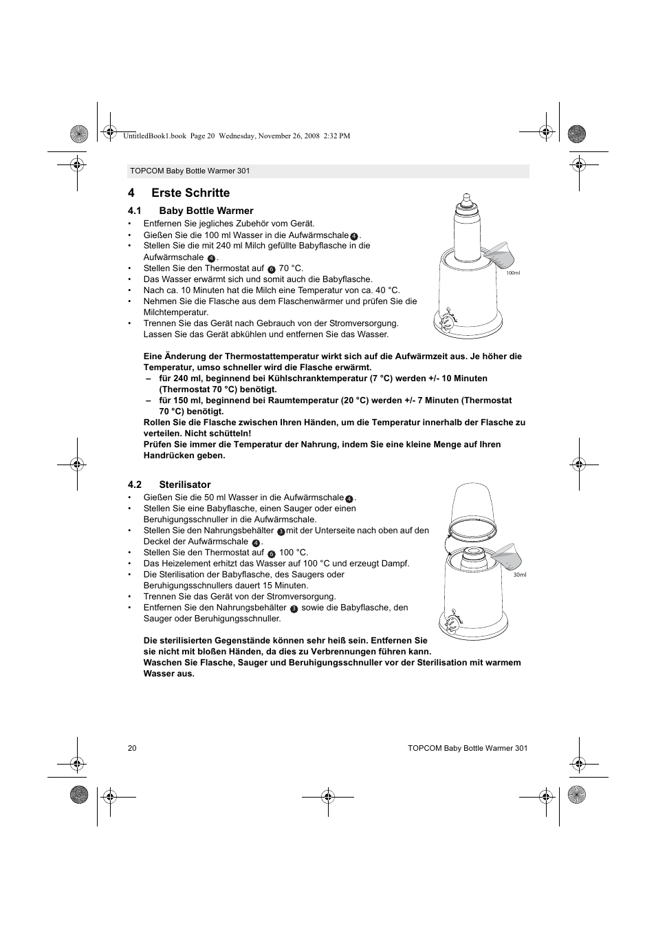 4erste schritte | Topcom 301 User Manual | Page 20 / 84