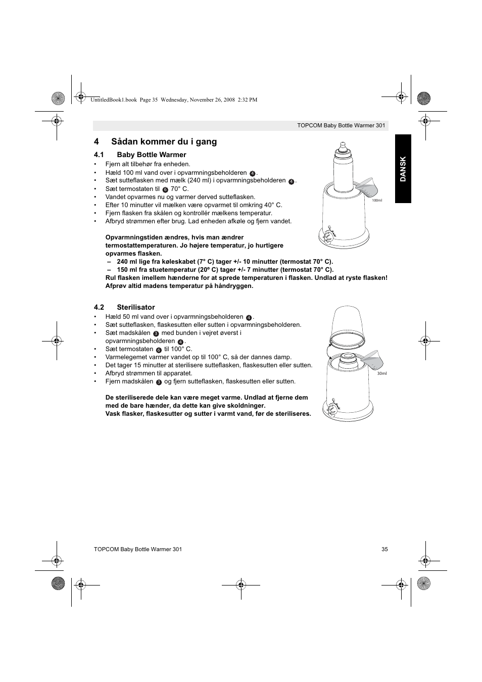 4sådan kommer du i gang | Topcom 301 User Manual | Page 35 / 84