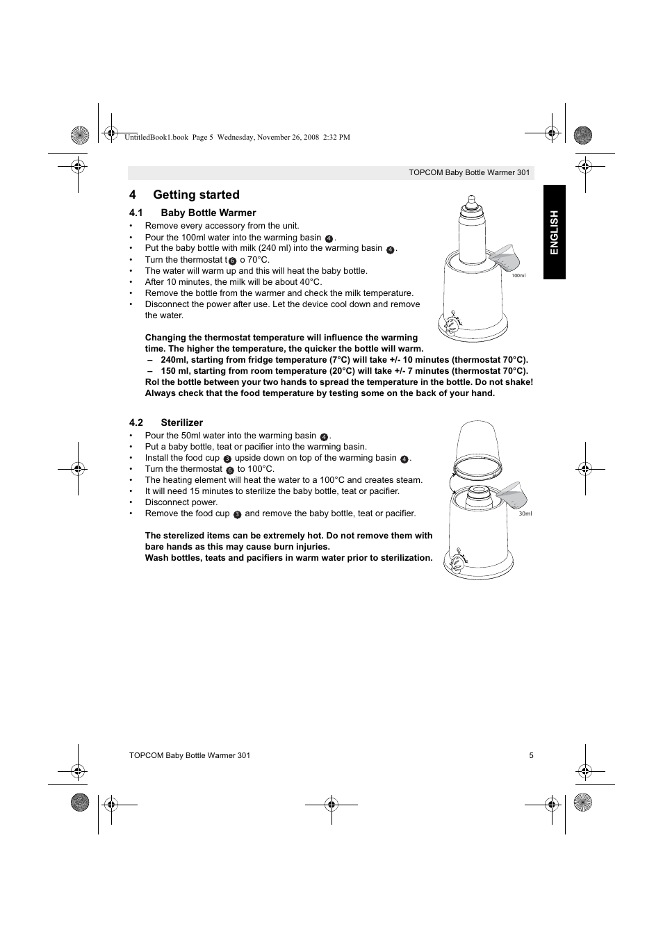 4getting started | Topcom 301 User Manual | Page 5 / 84