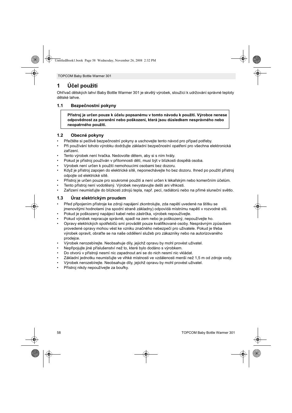 1úþel použití | Topcom 301 User Manual | Page 58 / 84