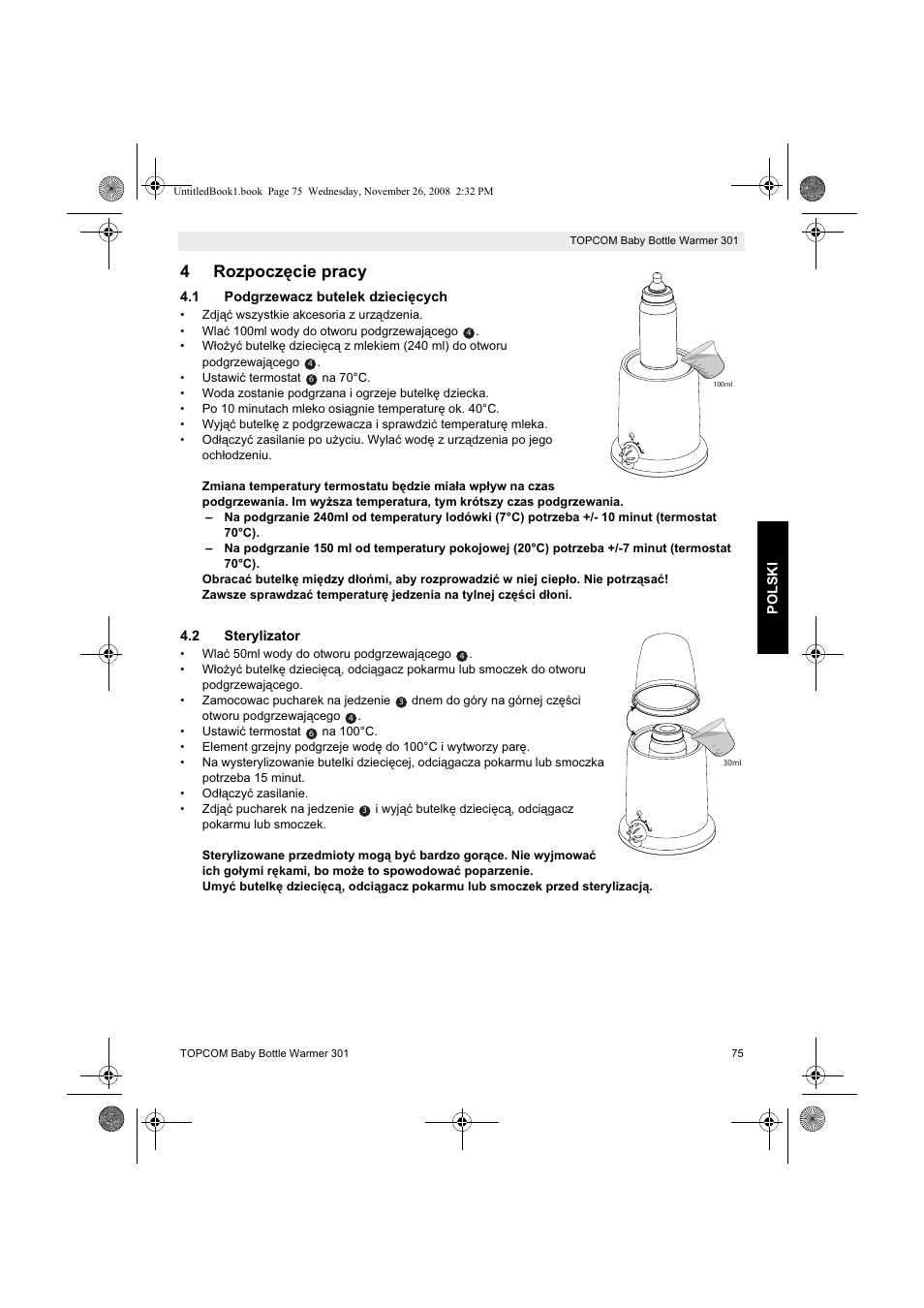 4rozpoczċcie pracy | Topcom 301 User Manual | Page 75 / 84