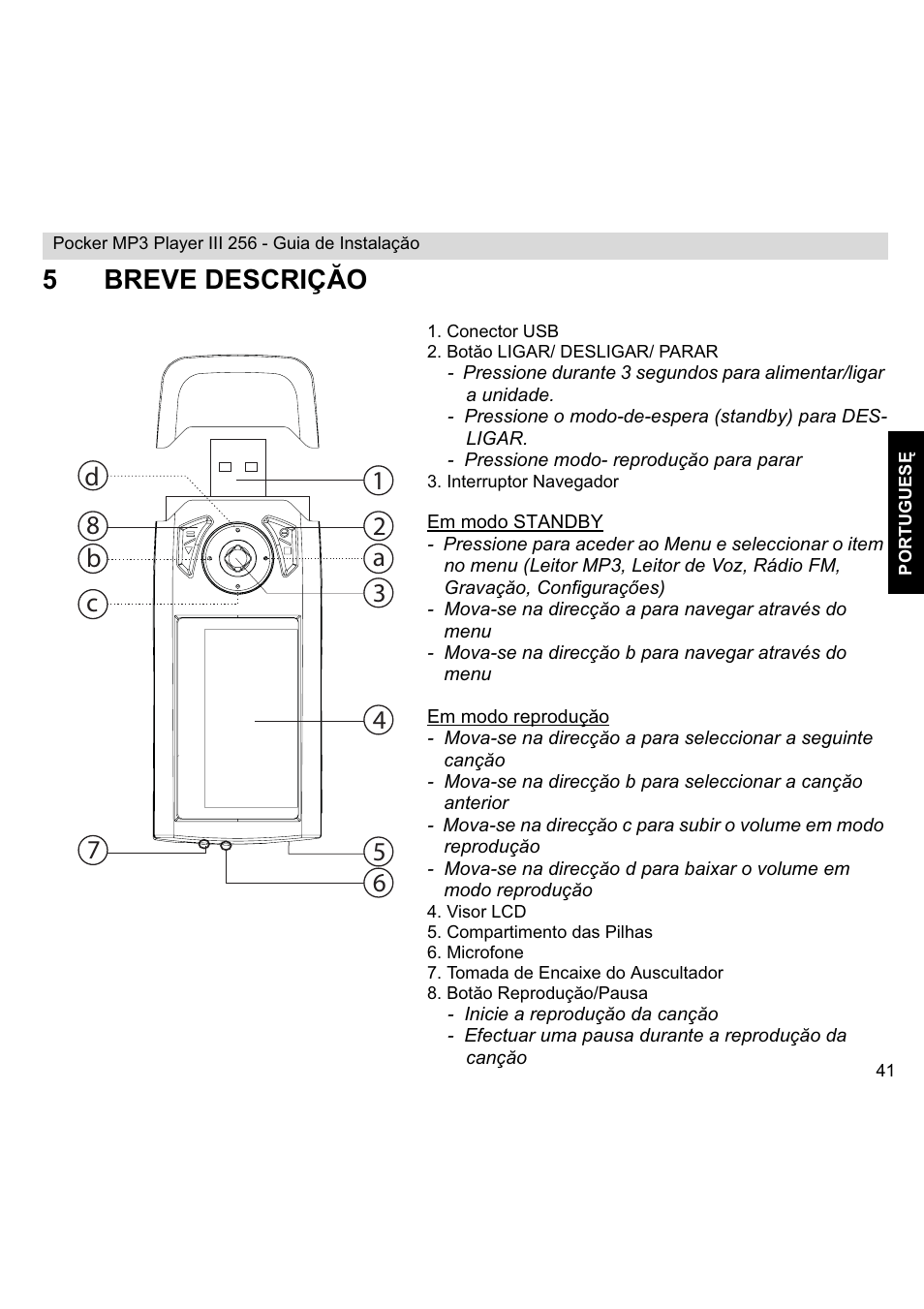 5breve descriç ăo | Topcom III User Manual | Page 37 / 52