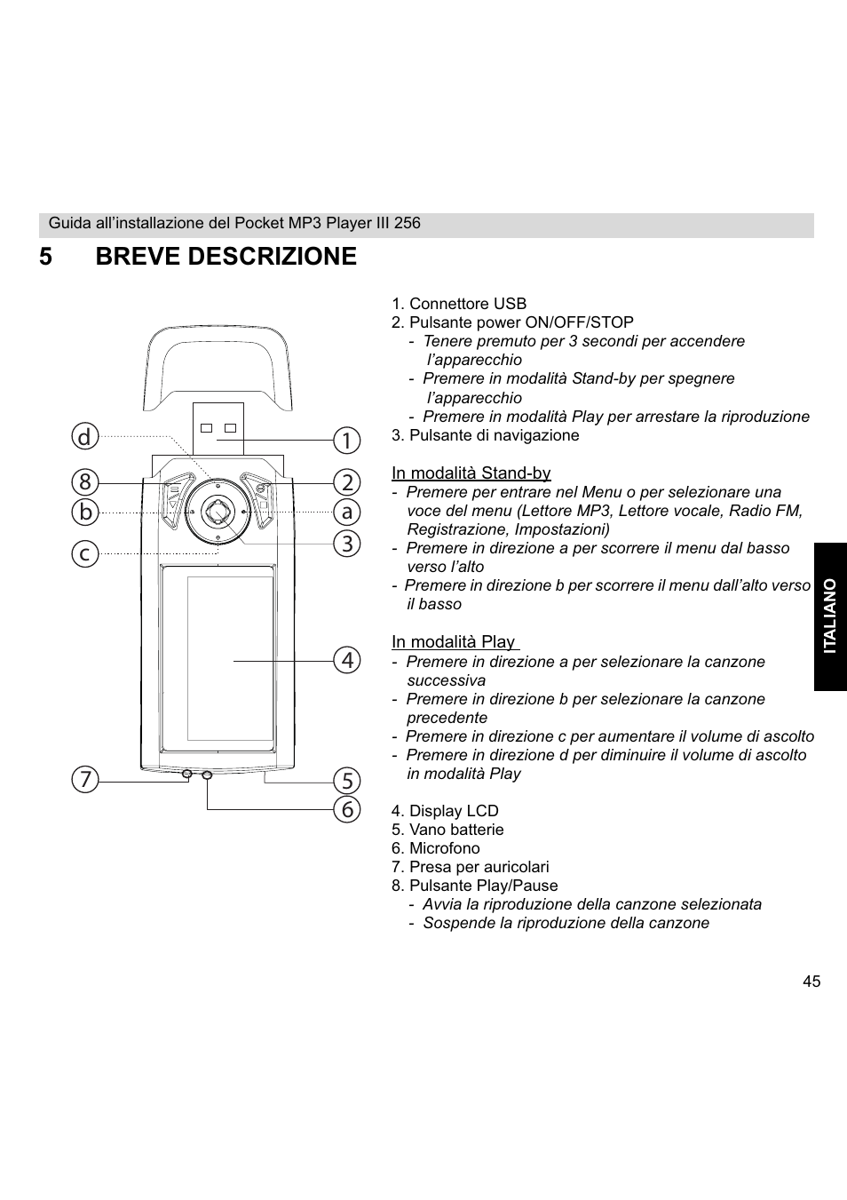 5breve descrizione | Topcom III User Manual | Page 45 / 52