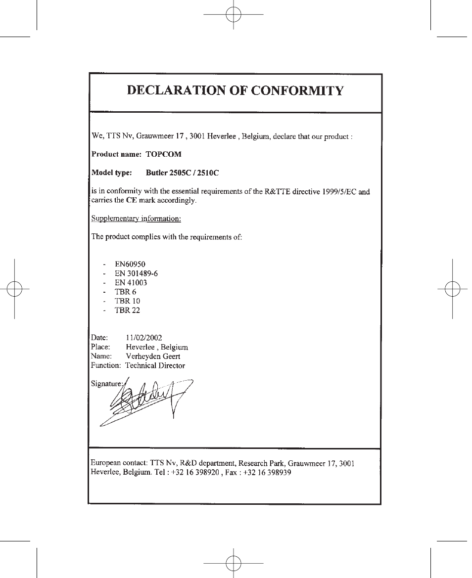 Topcom Butler 2510C User Manual | Page 2 / 90