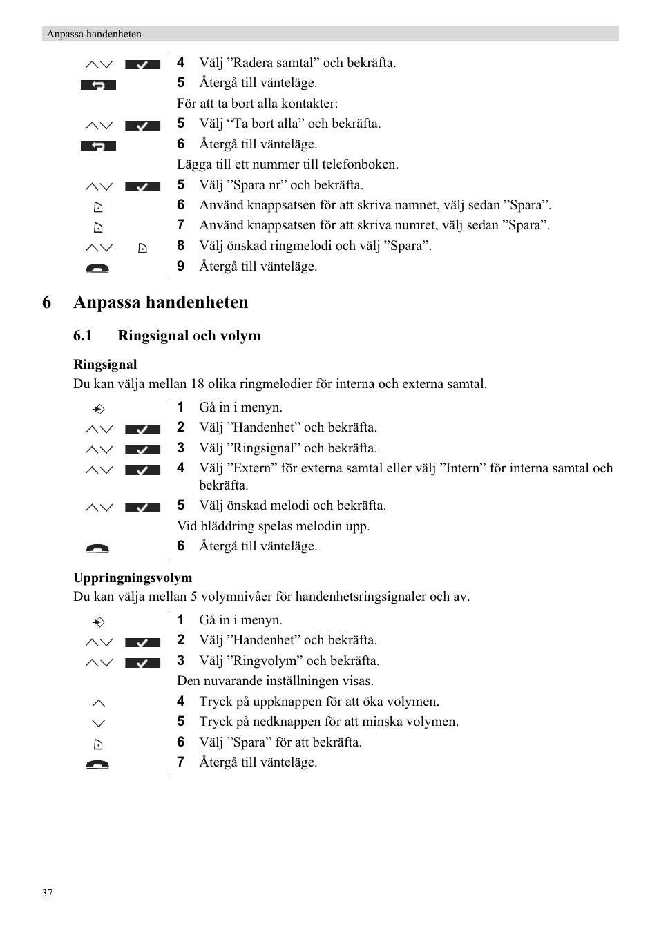 6anpassa handenheten | Topcom Butler 5750 User Manual | Page 48 / 144