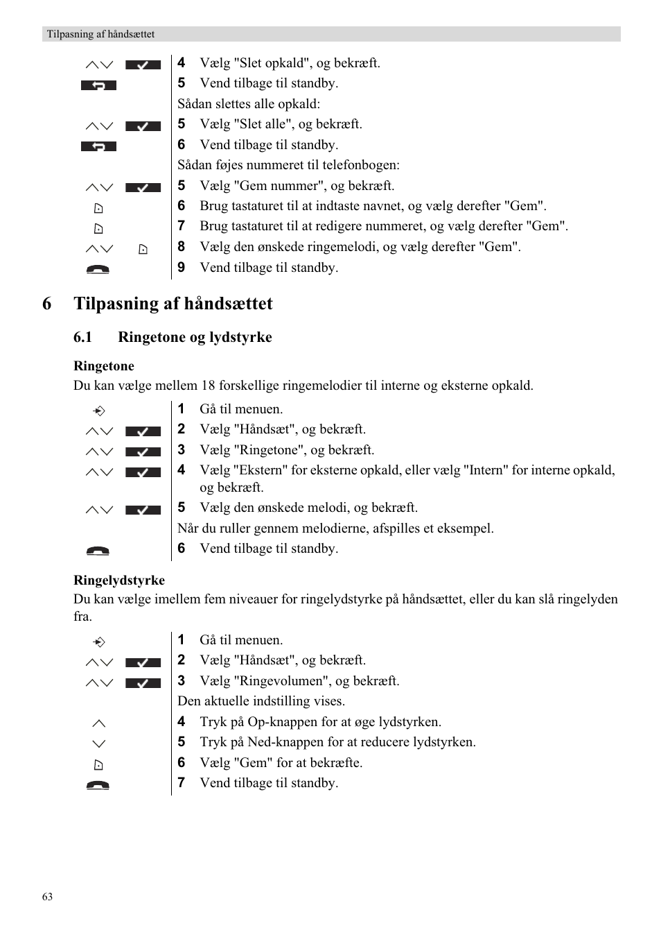 6tilpasning af håndsættet | Topcom Butler 5750 User Manual | Page 74 / 144