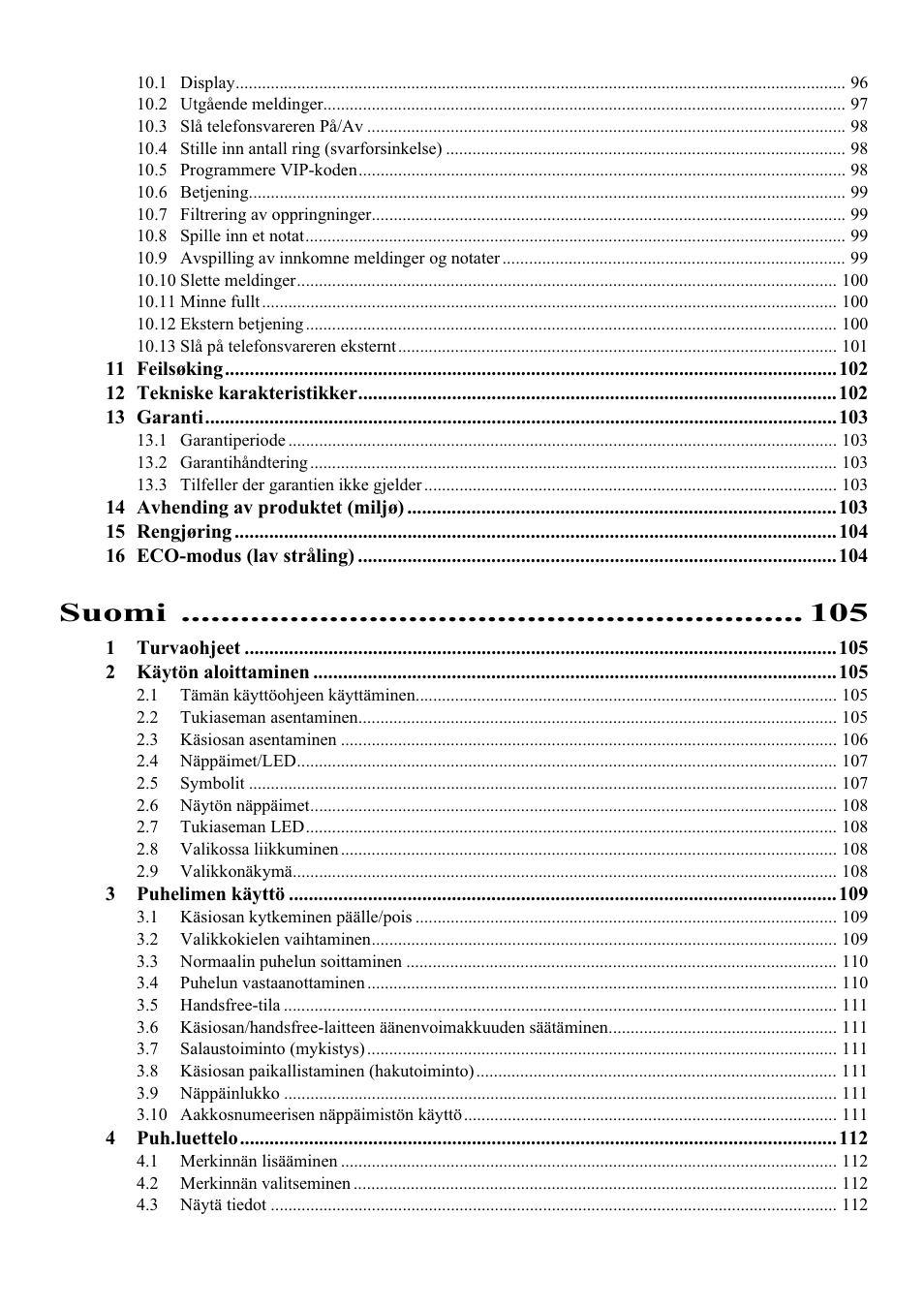 Suomi | Topcom Butler 5750 User Manual | Page 9 / 144