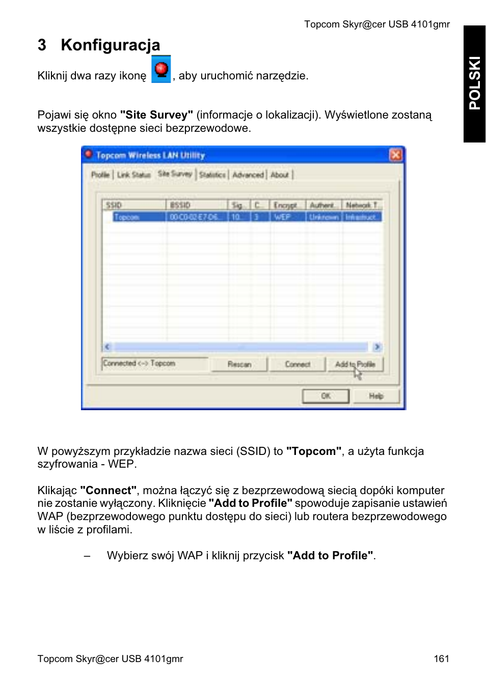 3 konfiguracja, Polski | Topcom Skyr@cer 4101GMR User Manual | Page 161 / 212