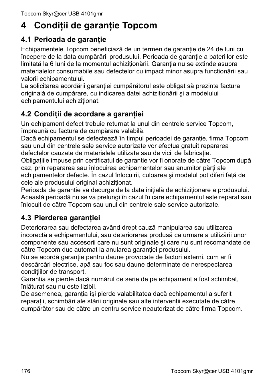 4 condi ġii de garanġie topcom | Topcom Skyr@cer 4101GMR User Manual | Page 176 / 212