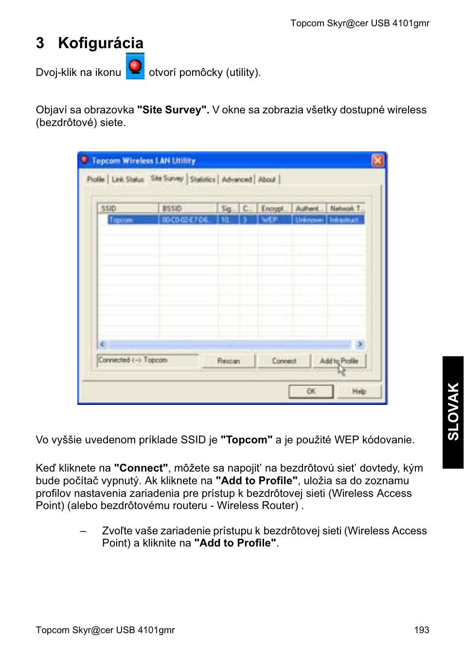 3 kofigurácia, Slovak | Topcom Skyr@cer 4101GMR User Manual | Page 193 / 212