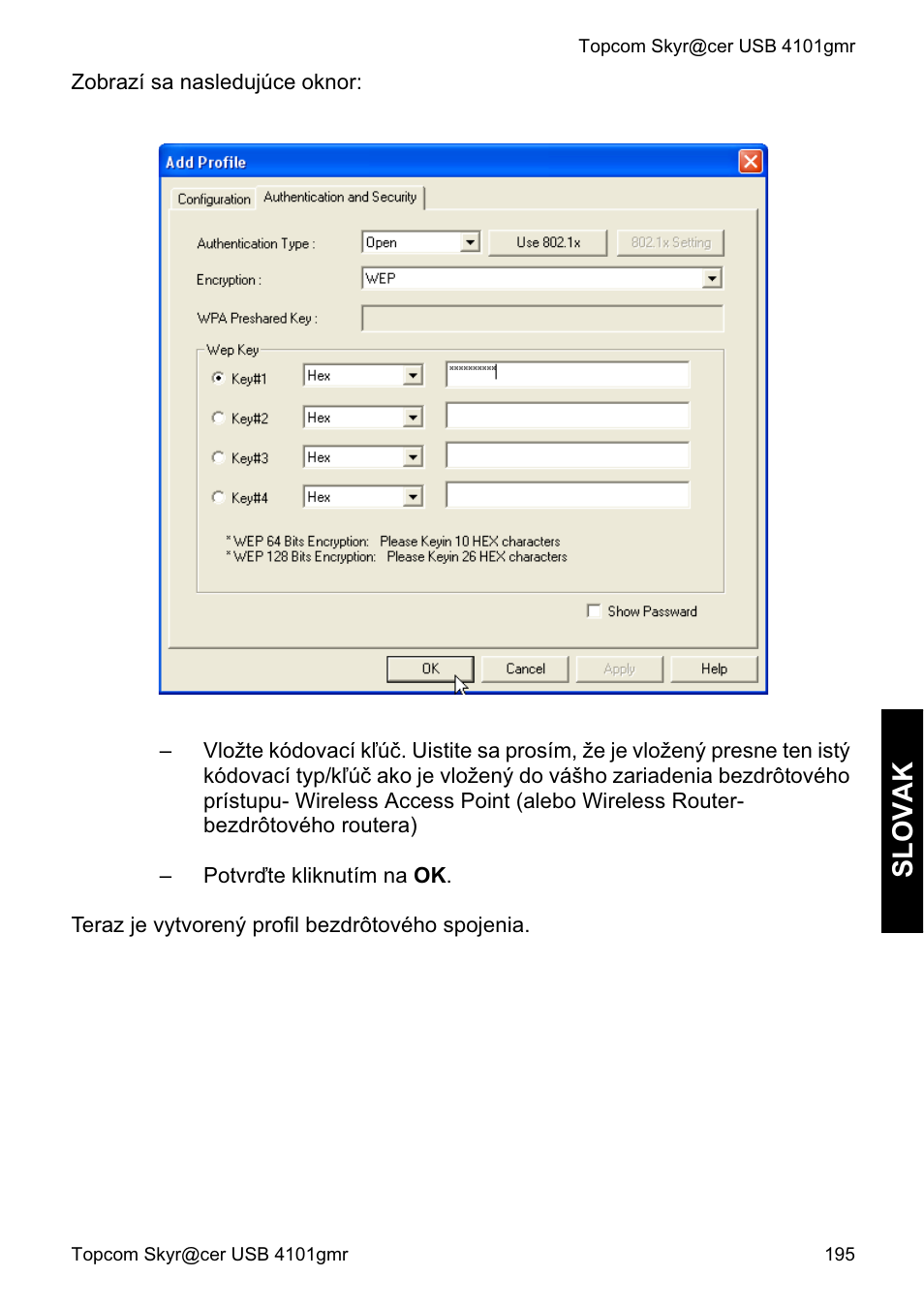 Slovak | Topcom Skyr@cer 4101GMR User Manual | Page 195 / 212