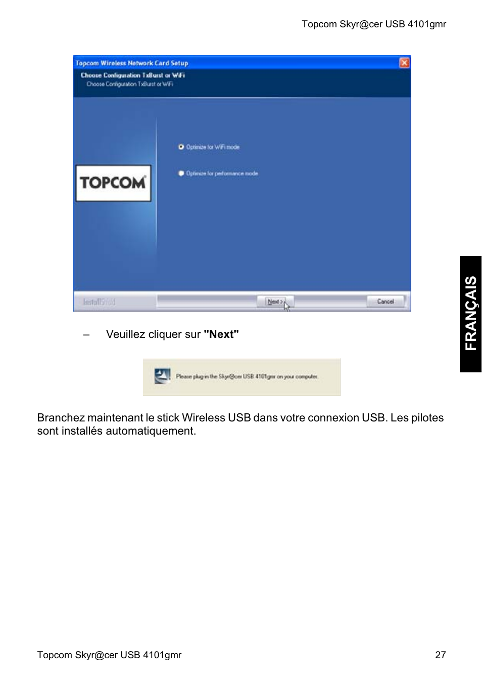 Fra nçais | Topcom Skyr@cer 4101GMR User Manual | Page 27 / 212