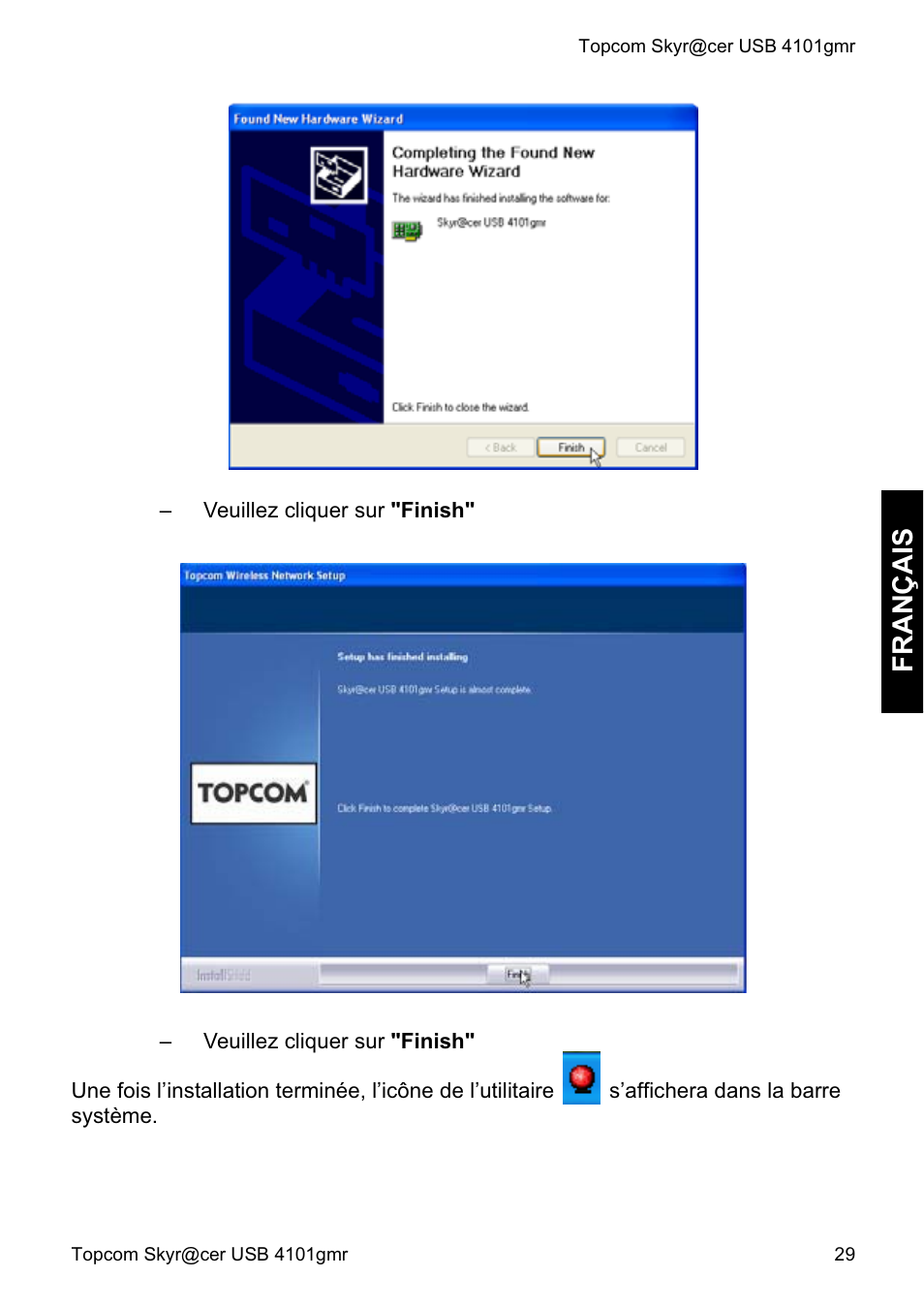 Fra nçais | Topcom Skyr@cer 4101GMR User Manual | Page 29 / 212