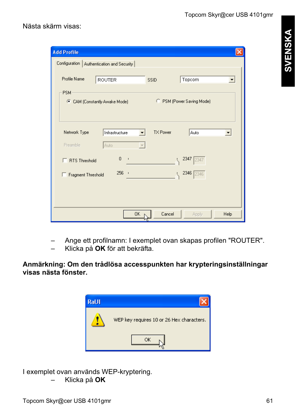 Svenska | Topcom Skyr@cer 4101GMR User Manual | Page 61 / 212