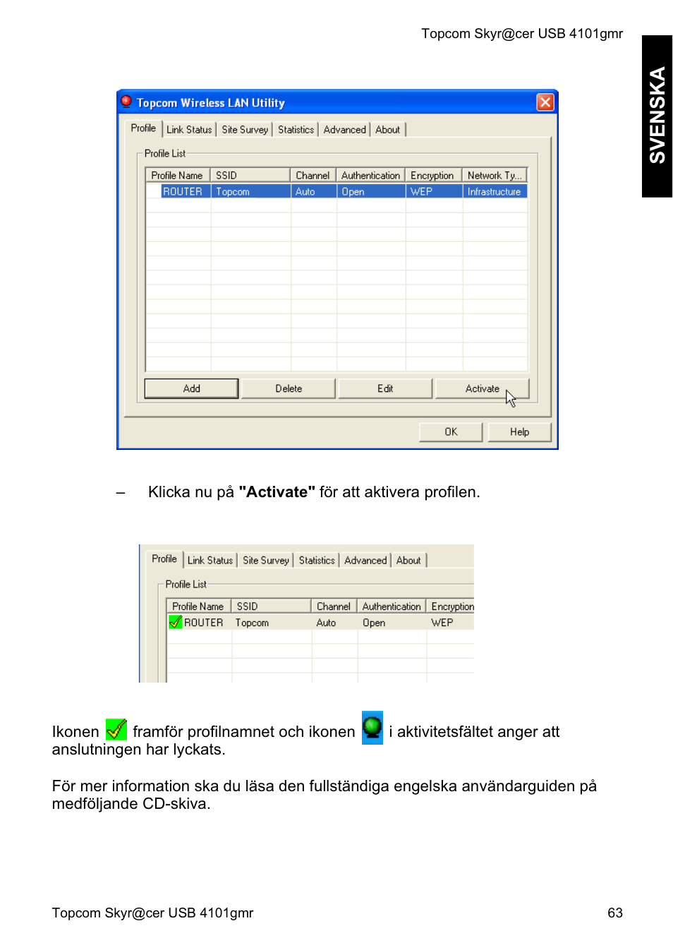 Svenska | Topcom Skyr@cer 4101GMR User Manual | Page 63 / 212