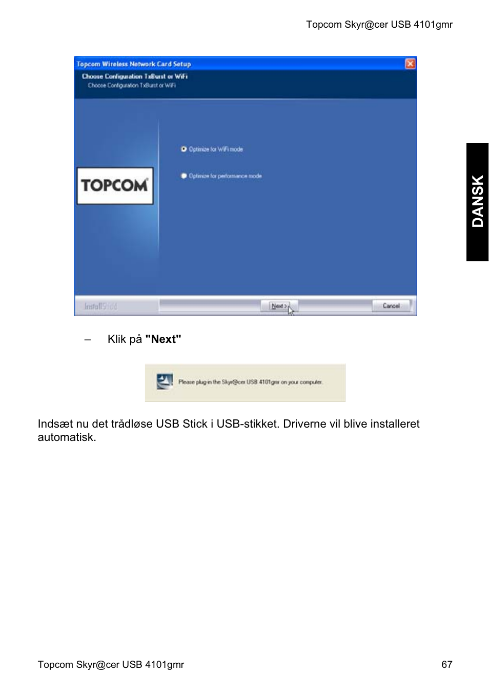 Dan sk | Topcom Skyr@cer 4101GMR User Manual | Page 67 / 212