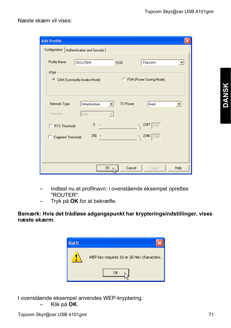 Dan sk | Topcom Skyr@cer 4101GMR User Manual | Page 71 / 212