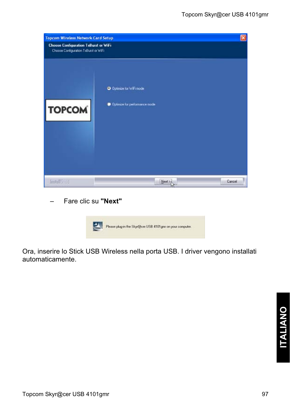 Italia no | Topcom Skyr@cer 4101GMR User Manual | Page 97 / 212
