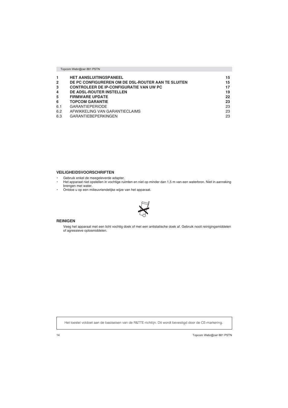 Topcom Webracer 881 PSTN User Manual | Page 14 / 96