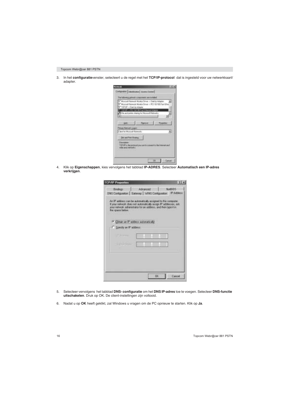 Topcom Webracer 881 PSTN User Manual | Page 16 / 96