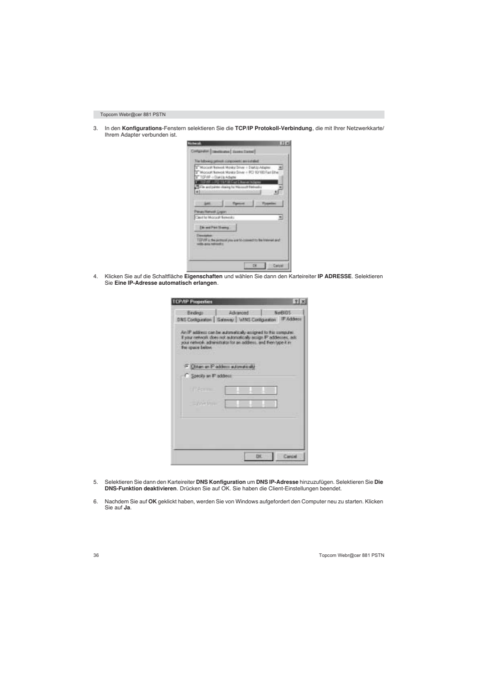 Topcom Webracer 881 PSTN User Manual | Page 36 / 96