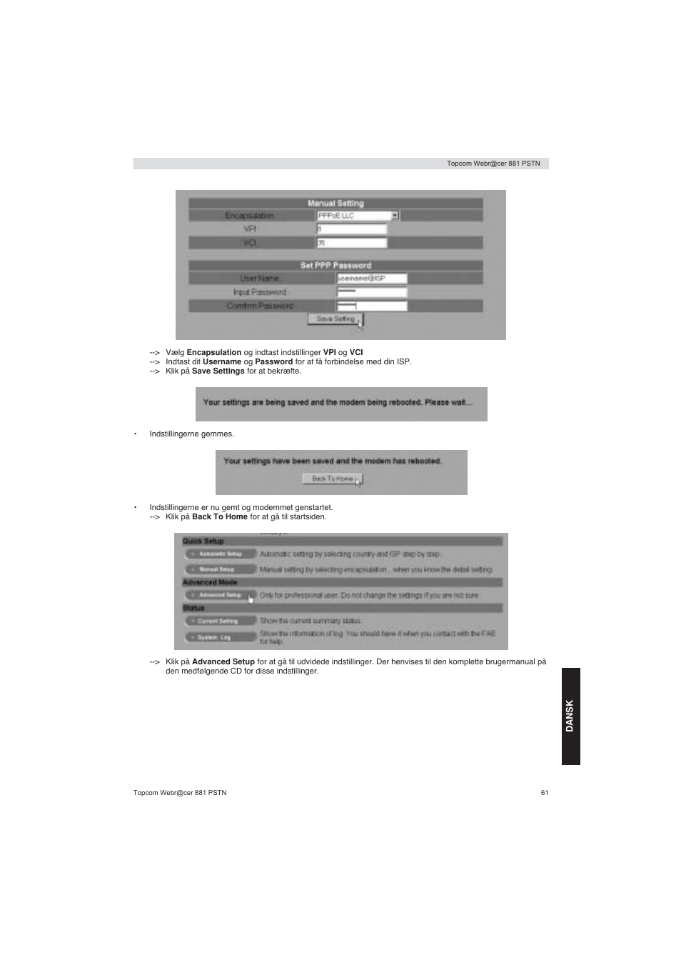 Topcom Webracer 881 PSTN User Manual | Page 61 / 96