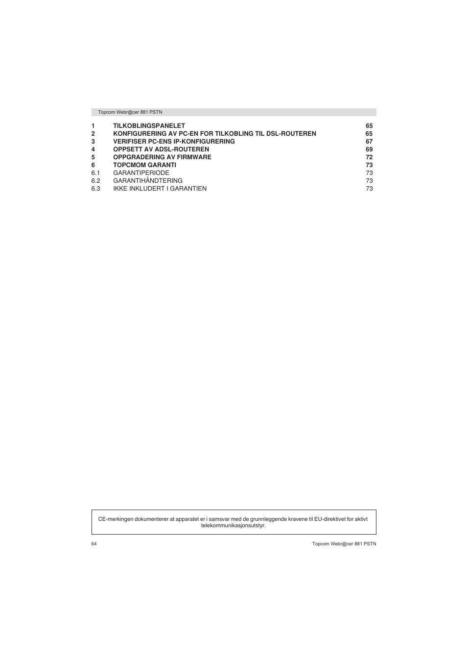 Topcom Webracer 881 PSTN User Manual | Page 64 / 96