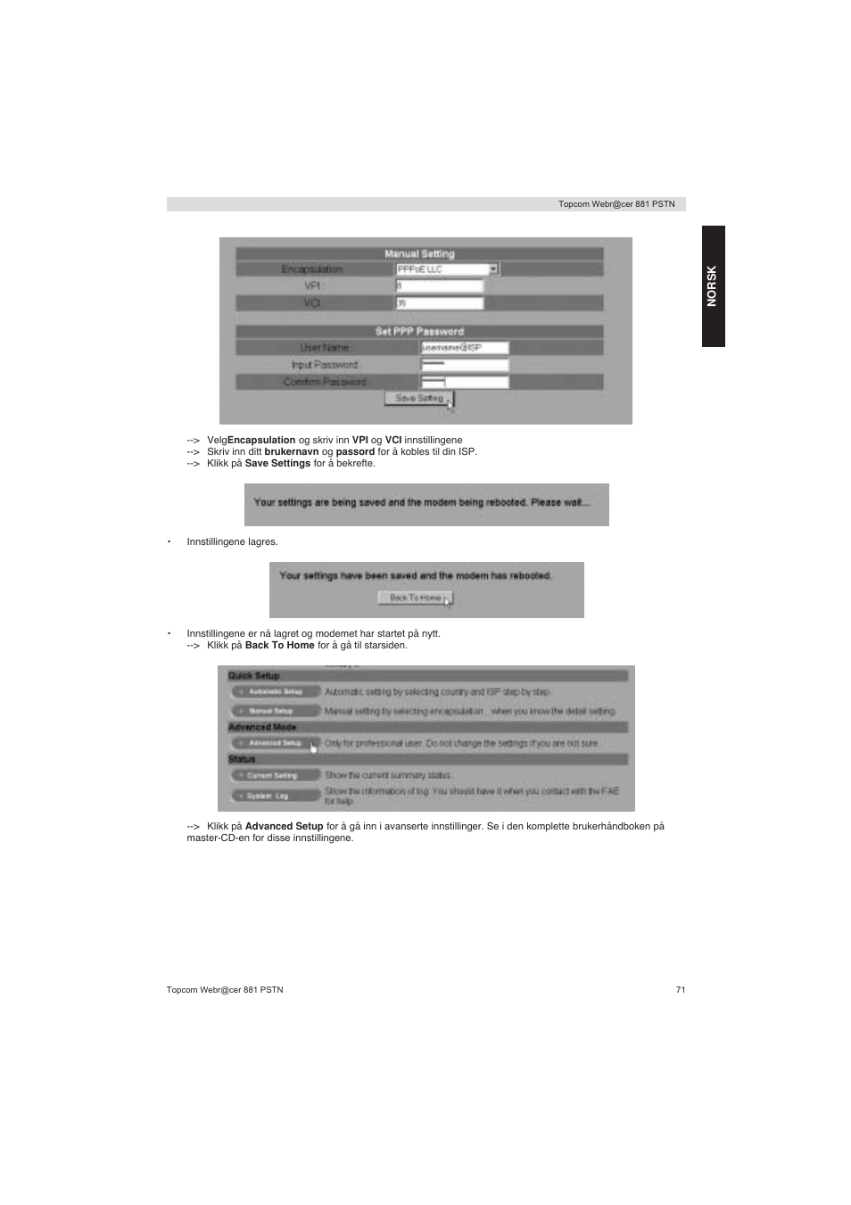 Topcom Webracer 881 PSTN User Manual | Page 71 / 96