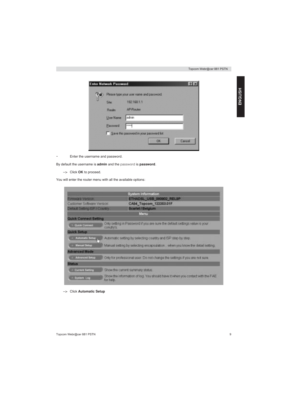 Topcom Webracer 881 PSTN User Manual | Page 9 / 96