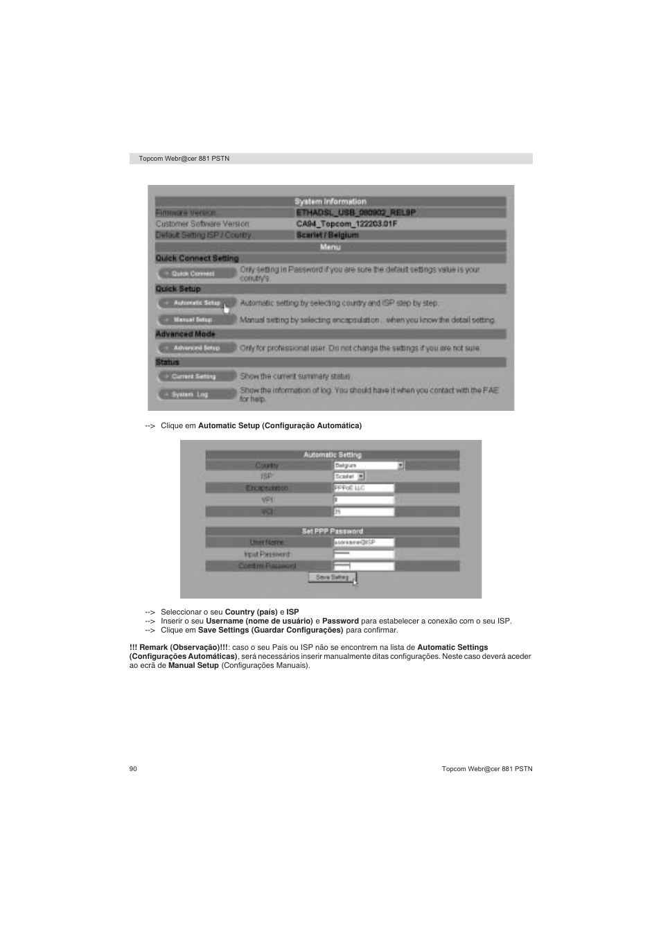 Topcom Webracer 881 PSTN User Manual | Page 90 / 96